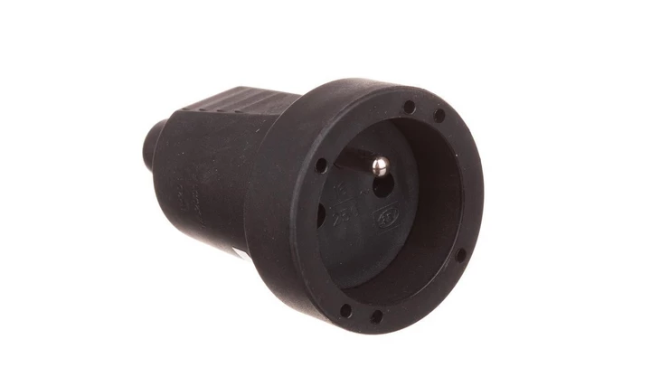 Gniazdo przenośne z/u guma IP20 250V~ 16 A czarne 12146