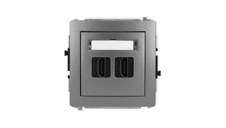 DECO Mechanizm gniazda podwójnego HDMI 2.1, 8K grafitowy 11DHDMI-6
