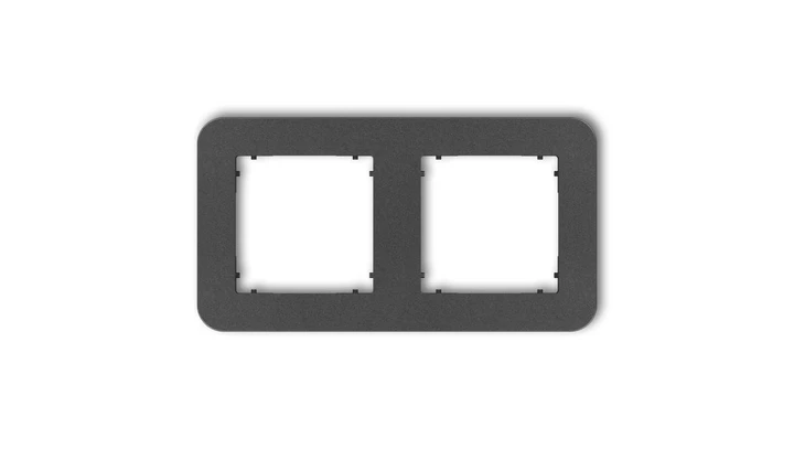 MINI Ramka uniwersalna podwójna zaokrąglona z tworzywa grafitowy 11MRTZ-2