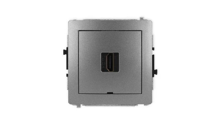 DECO Mechanizm gniazda pojedynczego HDMI 2.1, 8K, bez pola opisowego grafitowy 11DHDMIBO-5