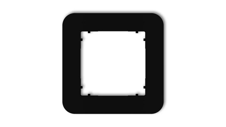 MINI Ramka uniwersalna pojedyncza zaokrąglona z tworzywa czarny mat 12MRTZ-1