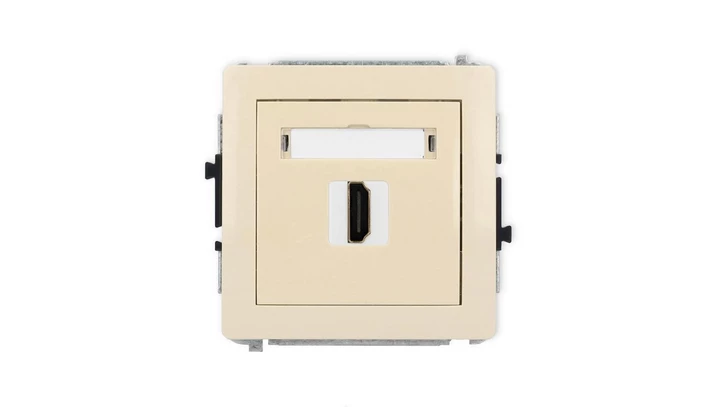 DECO Mechanizm gniazda pojedynczego HDMI 2.1, 8K beżowy 1DHDMI-5