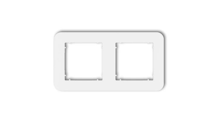 MINI Ramka uniwersalna podwójna zaokrąglona z tworzywa biały mat 25MRTZ-2