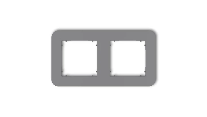 MINI Ramka uniwersalna podwójna zaokrąglona z tworzywa szary mat 27MRTZ-2