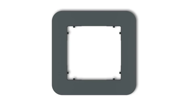 MINI Ramka uniwersalna pojedyncza zaokrąglona z tworzywa grafitowy mat 28MRTZ-1