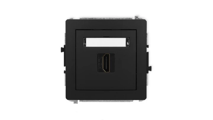 DECO Mechanizm gniazda pojedynczego HDMI 2.1, 8K czarny mat 12DHDMI-5