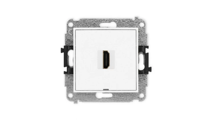 ICON Mechanizm gniazda pojedynczego HDMI 2.1, 8K, bez pola opisowego biały mat 25IHDMIBO-5