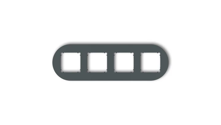 MINI Ramka uniwersalna poczwórna okrągła z tworzywa grafitowy mat 28MRTO-4