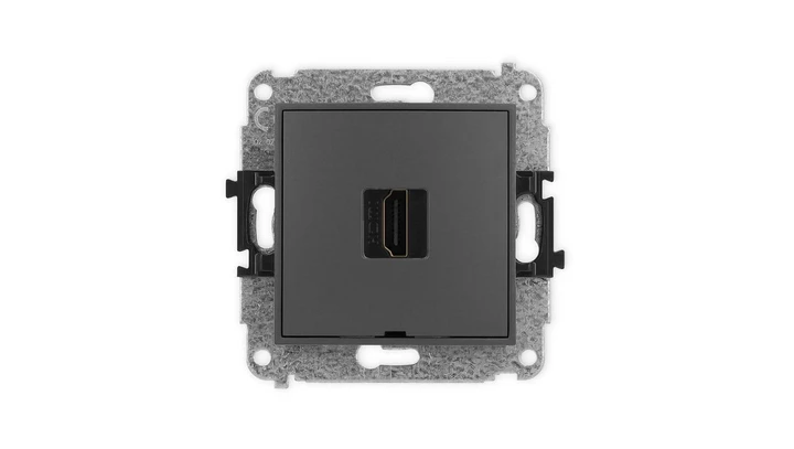 MINI Mechanizm gniazda pojedynczego HDMI 2.1, 8K, bez pola opisowego grafitowy mat 28MHDMIBO-5