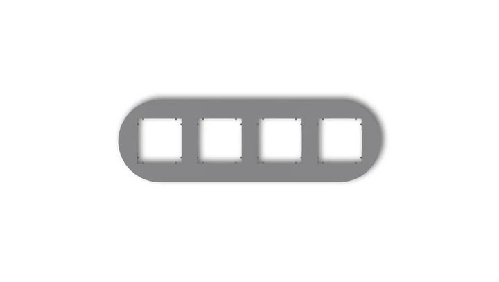 MINI Ramka uniwersalna poczwórna okrągła z tworzywa szary mat 27MRTO-4