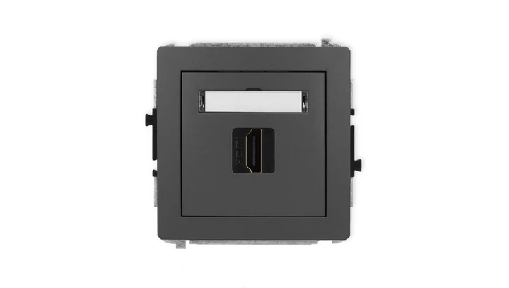 DECO Mechanizm gniazda pojedynczego HDMI 2.1, 8K grafitowy mat 28DHDMI-5