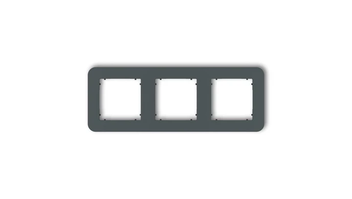 MINI Ramka uniwersalna potrójna zaokrąglona z tworzywa grafitowy mat 28MRTZ-3