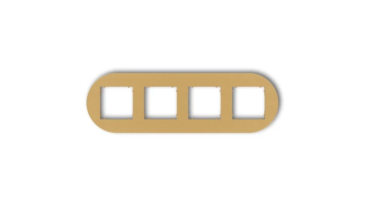 MINI Ramka uniwersalna poczwórna okrągła z tworzywa złoty 29MRTO-4