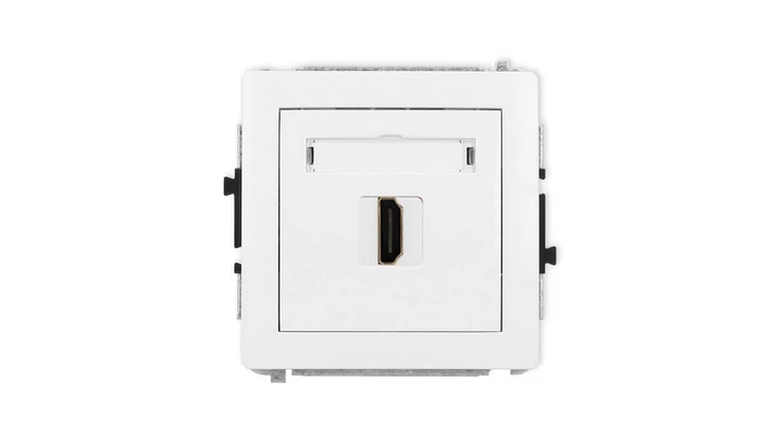 DECO Mechanizm gniazda pojedynczego HDMI 2.1, 8K biały DHDMI-5