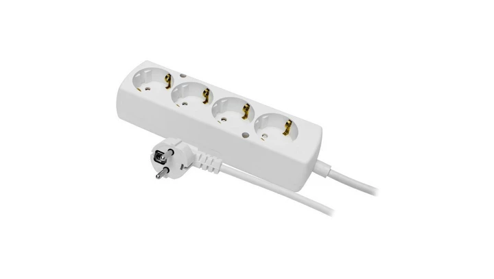 Przedłużacz 4-gniazda z/u Schuko 16A 5m /H05VV-F 3x1,5/ biały PS-470S T-973230