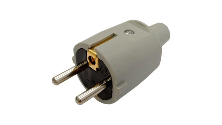 Wtyczka PCW przenośna 2P+Z IP20 250V~ 16 A szara 12070
