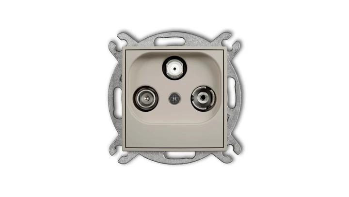 ICON Mechanizm gniazda abonenckiego RTV-SAT przelotowego 10dB taupe 60IGSP