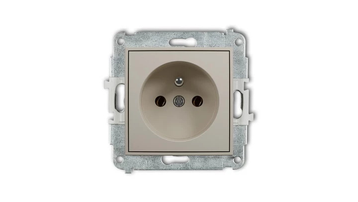 ICON Mechanizm gniazda pojedynczego z uziemieniem 2P+Z (bez przesłon torów prądowych) taupe 60IGP-1z