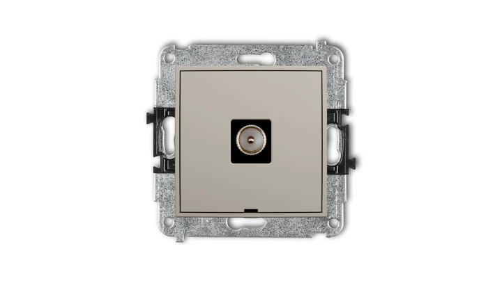 ICON Mechanizm gniazda antenowego pojedynczego TV, bez pola opisowego taupe 60IGTVBO-1