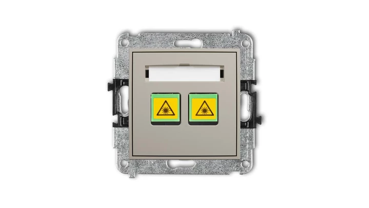 ICON Mechanizm gniazda światłowodowego/optycznego podwójnego taupe 60IGOP-2