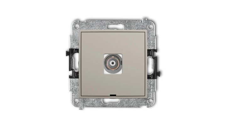 ICON Mechanizm gniazda pojedynczego BNC, bez pola opisowego taupe 60IGBNCBO-1