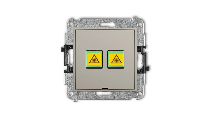 ICON Mechanizm gniazda światłowodowego/optycznego podwójnego, bez pola opisowego taupe 60IGOPBO-2