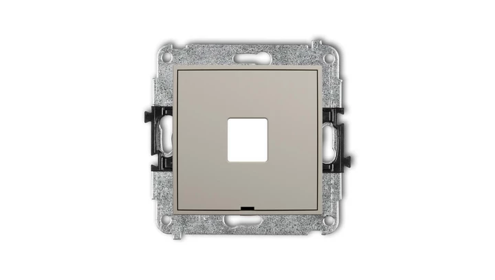ICON Mechanizm gniazda multimedialnego pojedynczego bez modułu, bez pola opisowego (standard Keystone) taupe 60IGMBO-1P