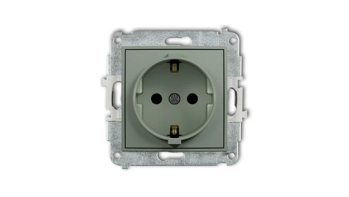 ICON Mechanizm gniazda pojedynczego z uziemieniem SCHUKO 2P+Z (przesłony torów prądowych) szałwiowy 61IGP-1sp