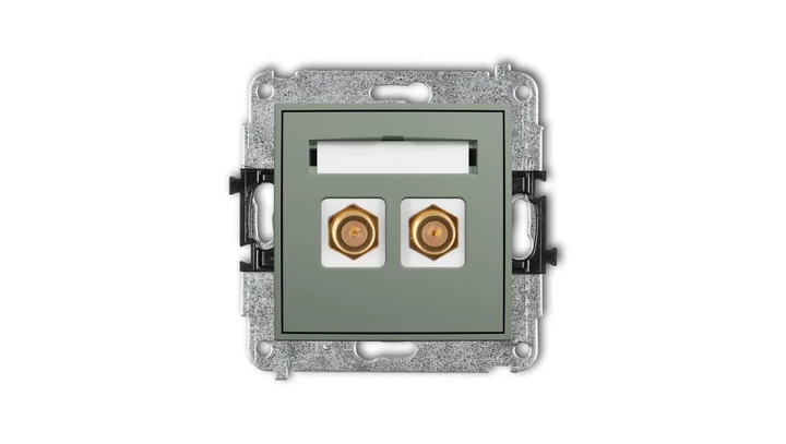 ICON Mechanizm gniazda antenowego podwójnego typu F (SAT) pozłacany szałwiowy 61IGF-2.1