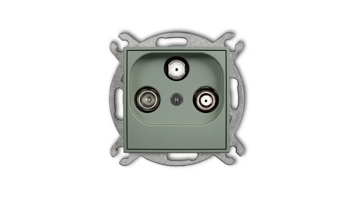 ICON Mechanizm gniazda abonenckiego 2 wyjścia SAT + TV szałwiowy 61IGSN