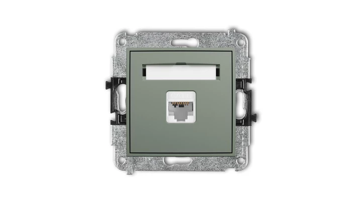 ICON Mechanizm gniazda komputerowego pojedynczego 1xRJ45, kat. 6, 8-stykowy szałwiowy 61IGK-3