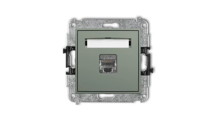 ICON Mechanizm gniazda komputerowego pojedynczego 1xRJ45, kat. 5e, ekranowany, 8-stykowy szałwiowy 61IGK-1e