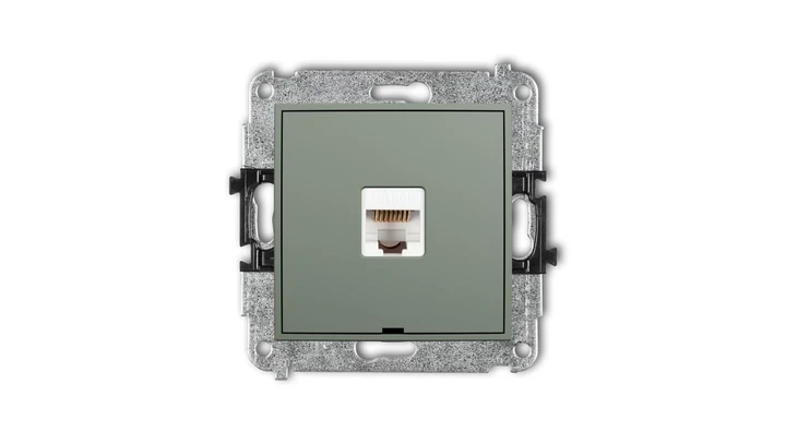 ICON Mechanizm gniazda komputerowego pojedynczego 1xRJ45, kat. 5e, 8-stykowy, bez pola opisowego szałwiowy 61IGKBO-1