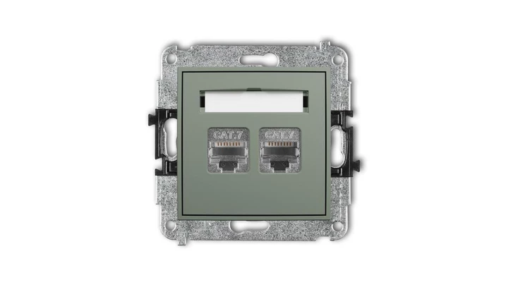 ICON Mechanizm gniazda komputerowego podwójnego 2xRJ45, kat. 7, ekranowany, 8-stykowy szałwiowy 61IGK-10
