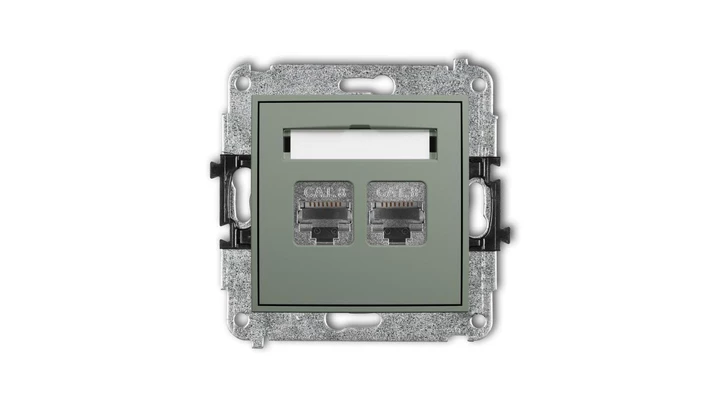 ICON Mechanizm gniazda komputerowego podwójnego 2xRJ45, kat. 8, ekranowany, 8-stykowy szałwiowy 61IGK-12