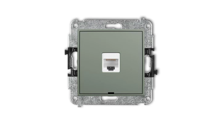 ICON Mechanizm gniazda komputerowego pojedynczego 1xRJ45, kat. 6A, 8-stykowy, bez pola opisowego szałwiowy 61IGKBO-7