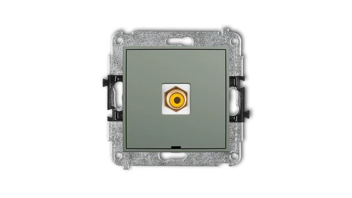 ICON Mechanizm gniazda pojedynczego RCA, bez pola opisowego (typu cinch - żółty, pozłacany) szałwiowy 61IGRCABO-1