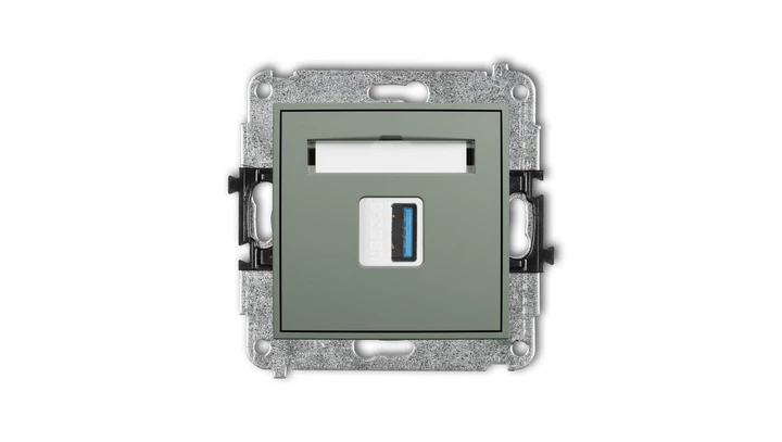 ICON Mechamizm gniazda pojedynczego USB A-A 3.0 szałwiowy 61IGUSB-5