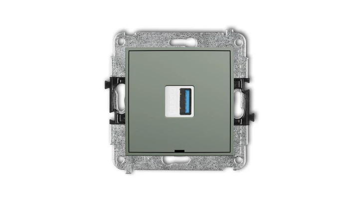 ICON Mechamizm gniazda pojedynczego USB A-A 3.0, bez pola opisowego szałwiowy 61IGUSBBO-5