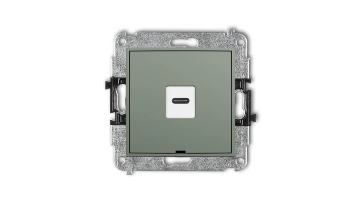 ICON Mechanizm gniazda pojedynczego 1xUSB C-C, bez pola opisowego szałwiowy 61IGUSBBO-7