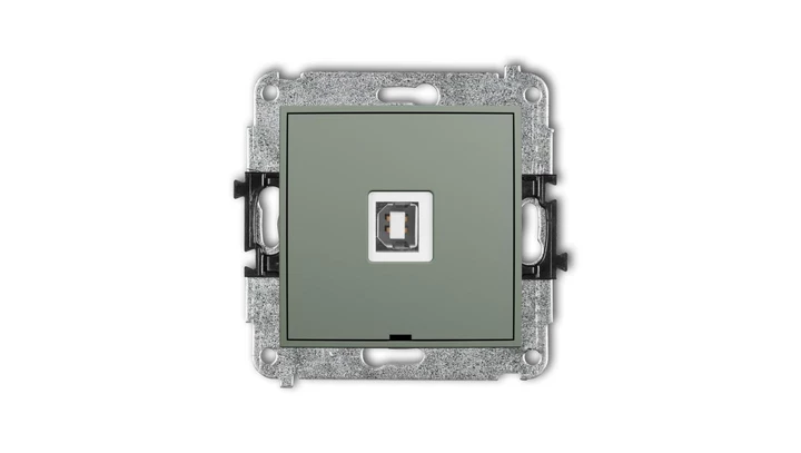 ICON Mechanizm gniazda pojedynczego USB A-B 2.0, bez pola opisowego szałwiowy 61IGUSBBO-3