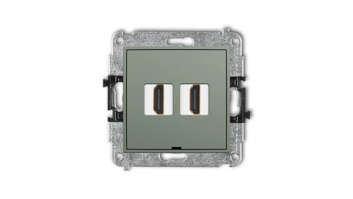 ICON Mechanizm gniazda podwójnego HDMI 2.1, 8K, bez pola opisowego szałwiowy 61IHDMIBO-6