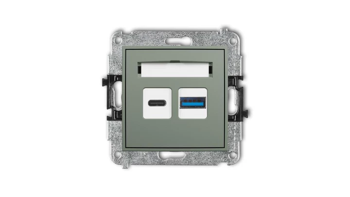 ICON Mechanizm ładowarki USB podwójnej USB C + USB A, 20W max. szałwiowy 61ICUSB-8