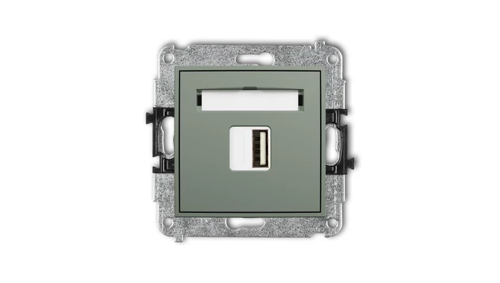 ICON Mechanizm ładowarki USB pojedynczej USB A, 5W max., 5V, 1A szałwiowy 61ICUSB-1