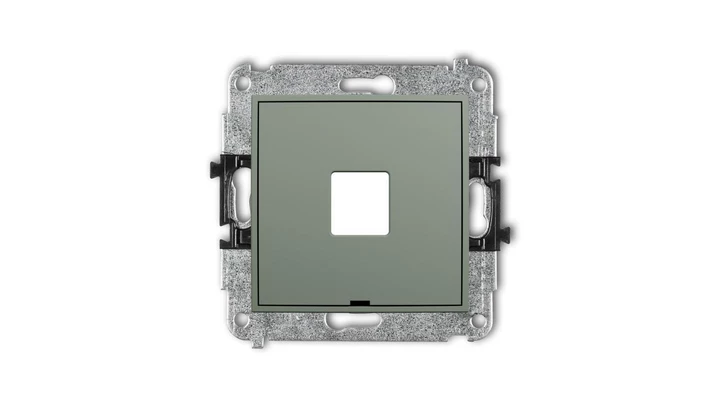 ICON Mechanizm gniazda multimedialnego pojedynczego bez modułu, bez pola opisowego (standard Keystone) szałwiowy 61IGMBO-1P