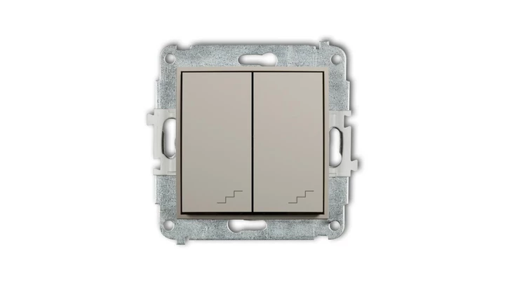 MINI Mechanizm łącznika podwójnego schodowego taupe 60MWP-33