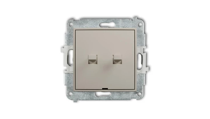 MINI Mechanizm łącznika podwójnego schodowego w stylu amerykańskim (dwa klawisze bez piktogramów) taupe 60MWPUS-33.1