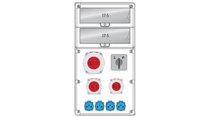 Rozdzielnica R-BOX 740 34S:1x125/5,1x32/5,1x16/5,4x250V,1xL/P,IP65 B.18.740-11W_IP65