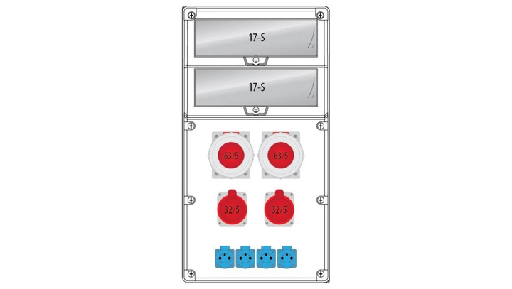 Rozdzielnica R-BOX 740 34S:2x63/5,2x32/5,4x250V,IP44 B.18.740-1