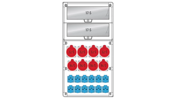 Rozdzielnica R-BOX 740 34S:4x32/5,4x16/5,12x250V,IP44 B.18.740-6